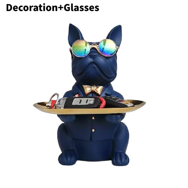 Creative Bulldog Dog Resin Decorative Piece For Key Storage And Candy Display