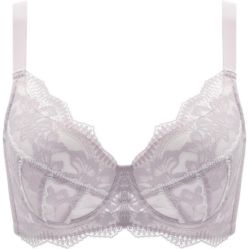 Large Size Underwear Women's Fat Mm Big Breasts Show Small Gathering, Upper Support, Anti-sagging Adjustment Type Thin Bra Cover