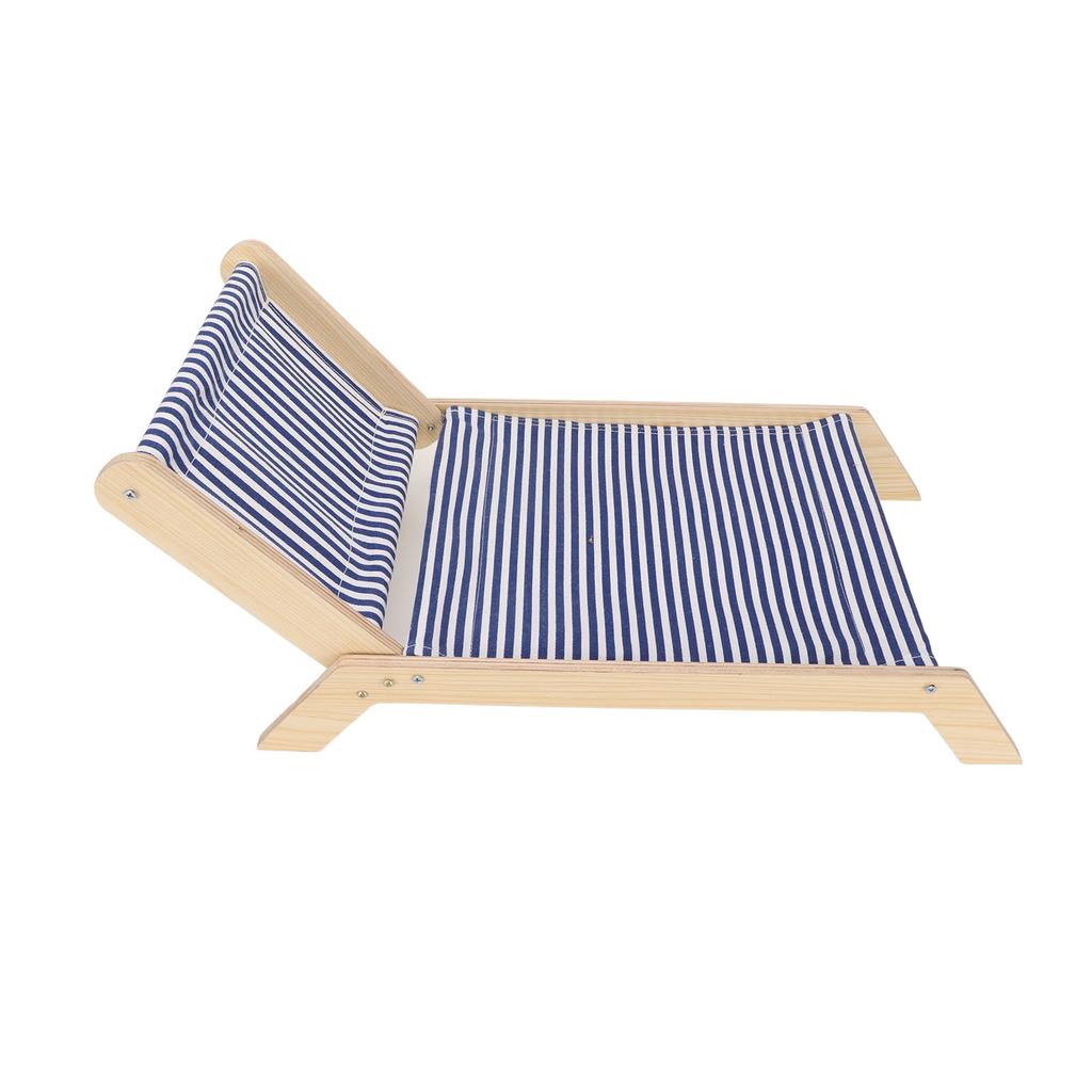 Cat Hammock Prevent Shaking Wooden Frame Swing Chair Kitten Raised Bed with Scratcher for All Seasons Beach Lounge Chair