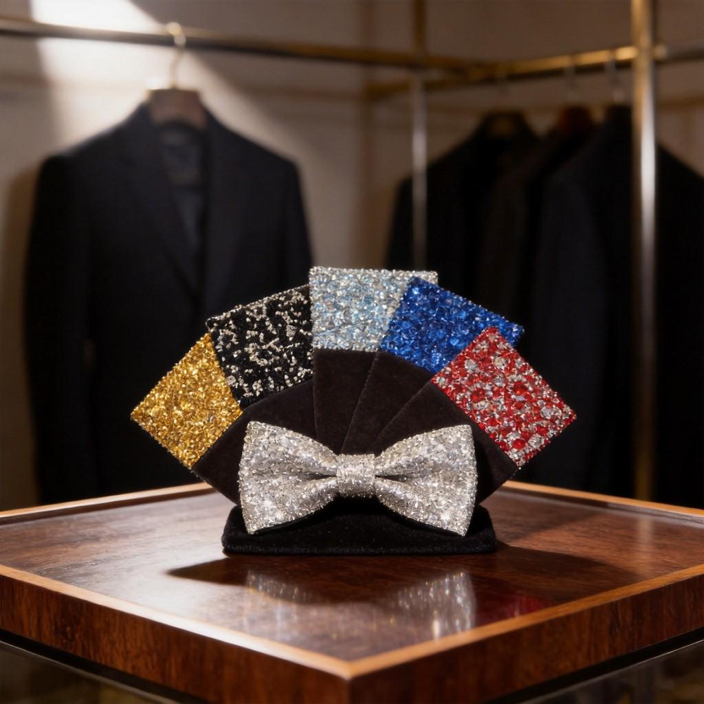 Taschentuch im Retro-Stil mit feinem Glitzer-Design für formelle Hochzeitsanlässe