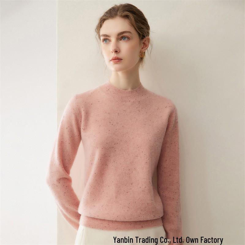 Women's Cashmere Mock Neck Versatile Autumn/Winter Knitwear