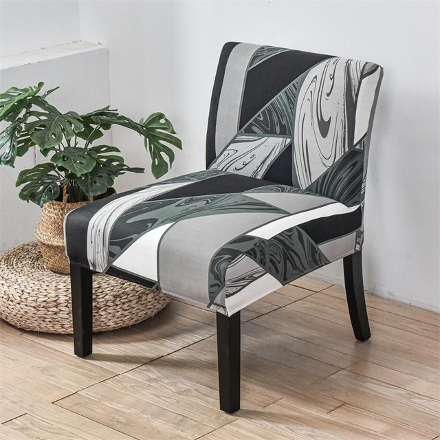 Accent Armless Chair Cover Plants Leaves Single Sofa Stool Slipcover Nordic Stretch Chair Covers Elastic Couch Protector Cover
