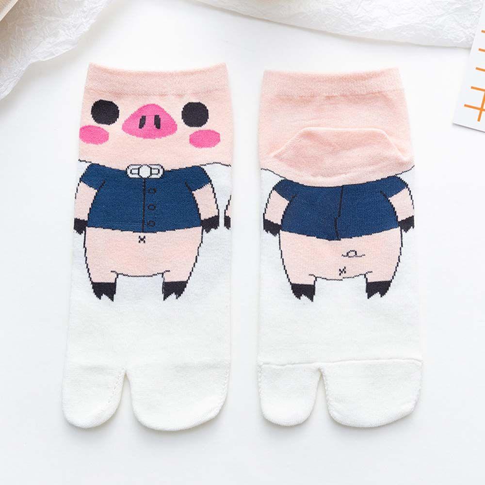 Students Cotton Split Toe Female Flip-flops Socks Low Tube Socks Geta Socks Pig Socks Two Toe Socks