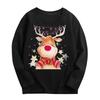 Kids Unisex Loose Long Sleeve Cotton Reindeer Cartoon Print Casual T Shirt