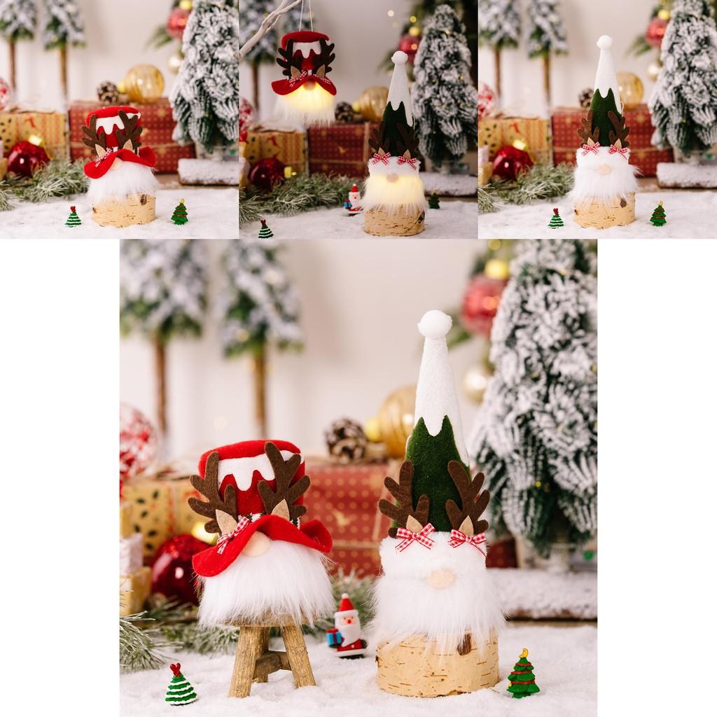 Charming Christmas Gnome Ornament With Antlers Bowtie And Santa Hat For Festive Decor