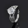 Adjustable 2 Carat Moissanite Wedding Ring with Cubic Zirconia Accents
