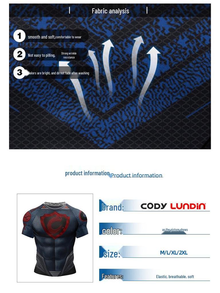 Men's Quick-Dry Breathable Running Print T-Shirt