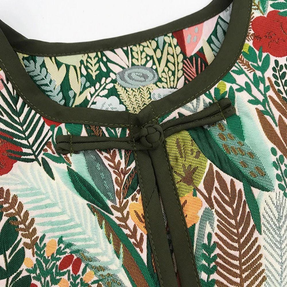 Random Pattern Fake Collar Capelet Floral Printed Lace Up Waistcoat Women Embroidered Vest Girls