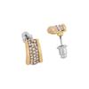 Gold Plated Stud Earrings with White Crystals and Stones