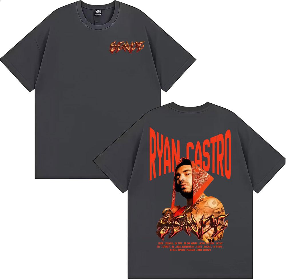 Rapper Ryan Castro Album Tour Graphic T Shirt Unisex Women Fashion Hip Hop Vintage Tshirts Cotton Casual Short Sleeve Tshirt Tops