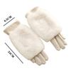 Thickened Suede Gloves for Women Cold Weather Winter Warm Gloves with Rabbit Faux Fur and Detachable Thermal Lining for Party