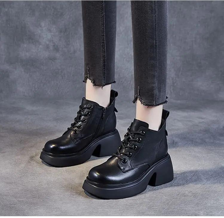 Fashion New Chelsea Boots for Women Patent Leather Wild Thick-heeled Boots Women's Short Boot Thick-soled High-heeled Women Boots 2025