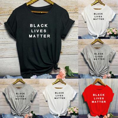 Women Short Sleeve Crew Neck T-Shirt Letter Print Casual Fit Lightweight Comfortable Soft Fabric Daily Wear