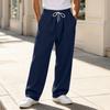 Men's Color Casual Wide Leg Sweatpants with Elastic Waist, Loose Fit Straight Pants for Daily Wear
