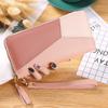 Geometrisk Lommebok Patchwork PU-skinn Lange håndleddsvesker med glidelås Dusk Design Clutch Forever Young Lommebok Kvinnekortholder