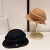 French Hepburn Style Flanged Hat Top Hat Children Autumn and Winter Bucket Hat Australian Wool Felt Hat Celebrity Style Top Hat Basin