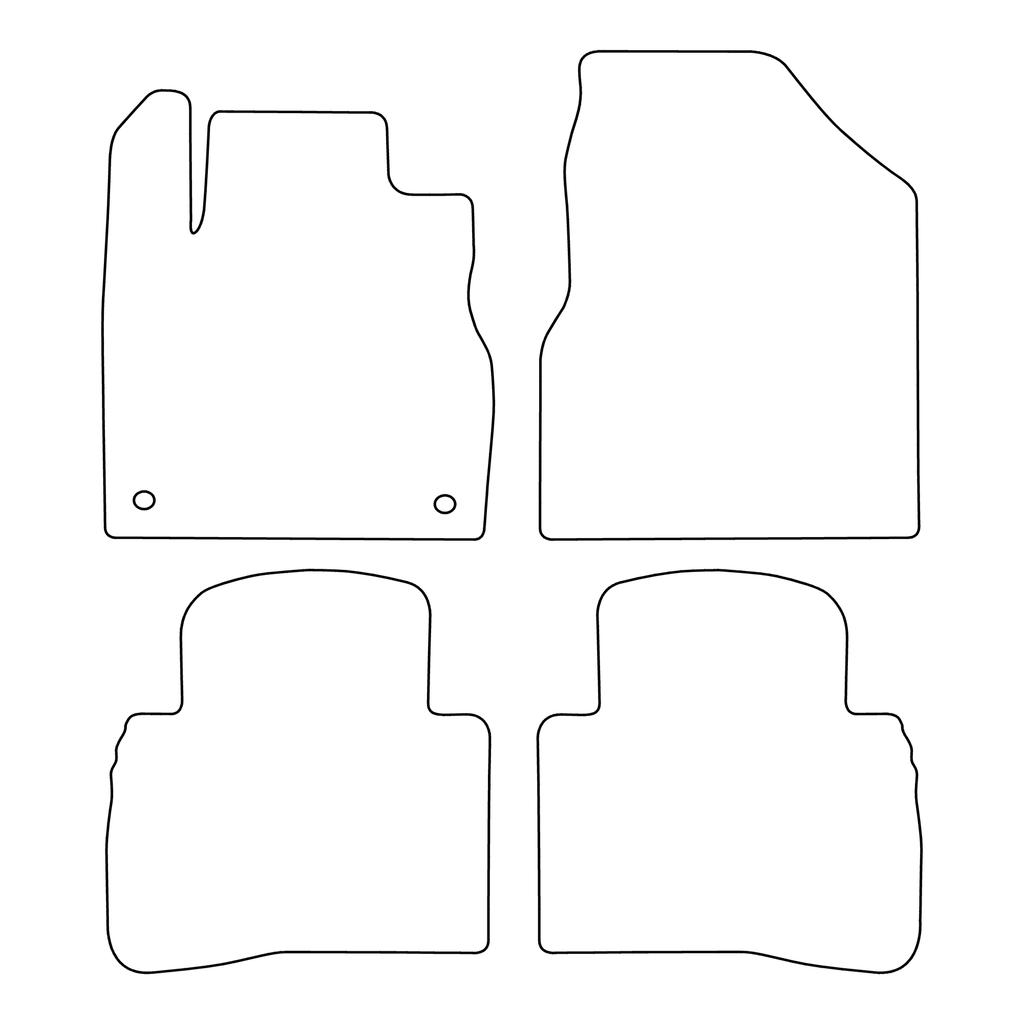 [BLM]NI042 Red - Set of Velour Floor Mats To Fit Nissan Murano II Z51 2008-2014 - Red Trim