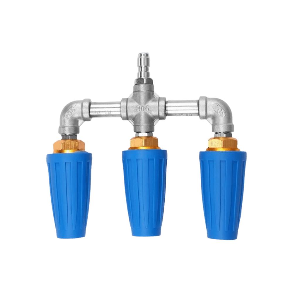 1/4 Inch Quick Connector Turbo Nozzle 360-Degree Rotation Triple Turbine Nozzle  Lawn