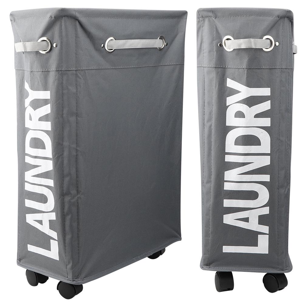 Foldable Laundry Basket Waterproof Dirty Clothes Organizer Storage Bag with Wheels