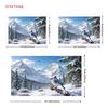 2D Snowy Mountain Forest Background Cloth for Party Decoration