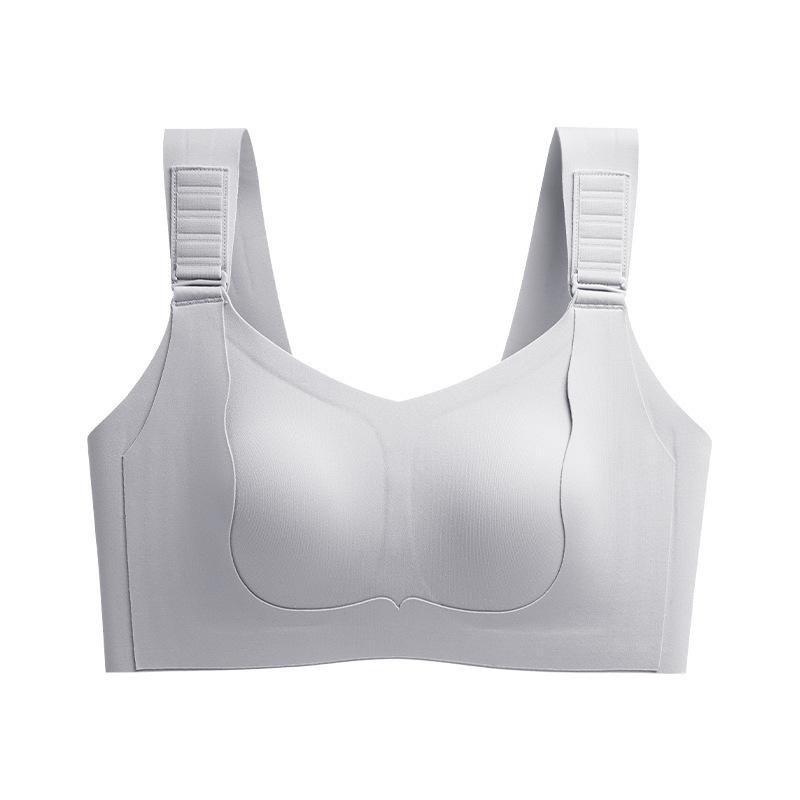

Pull-up stepped intelligent adjustment buckle rabbit ears underwear seamless breast large chest small back bra m34/75bcd recommended 40-52.5kg серебряный серый