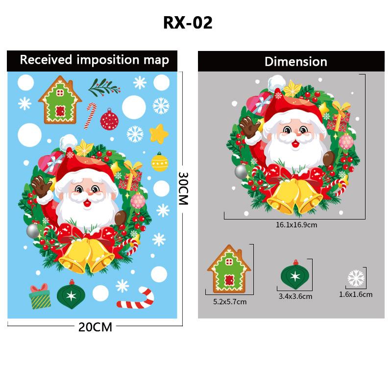 2025 Christmas Decorative Glass Window Stickers Santa Claus Snowman Elk Scene Layout Electrostatic Wall Sticker Xmas Ornaments