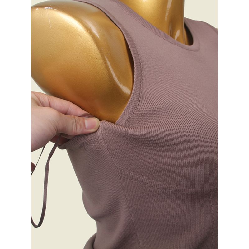 American Style Sexy O-neck Short Vest Foreign Trade Original Order Silm Stretch Sleeveless Summer Outwear Sling Tops