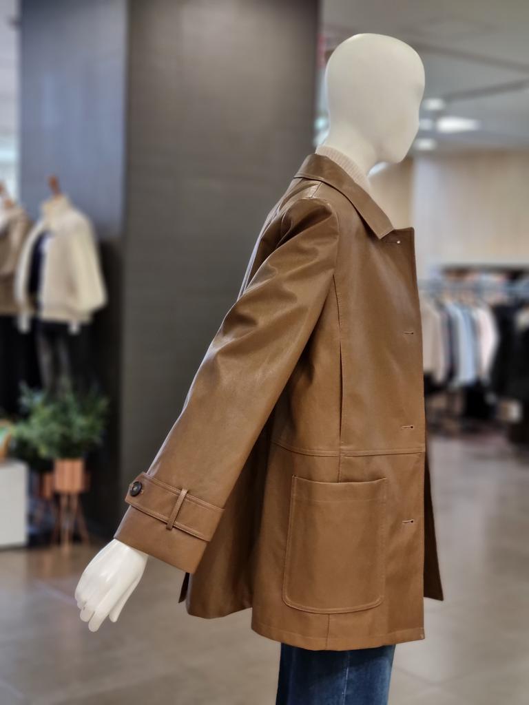 On&On Collar Neck Midi Leather Jacket NJL5WM903