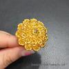 Dubai 24k Gold Filigree Flower Ring - Women's Wedding Jewelry for Global Elegance