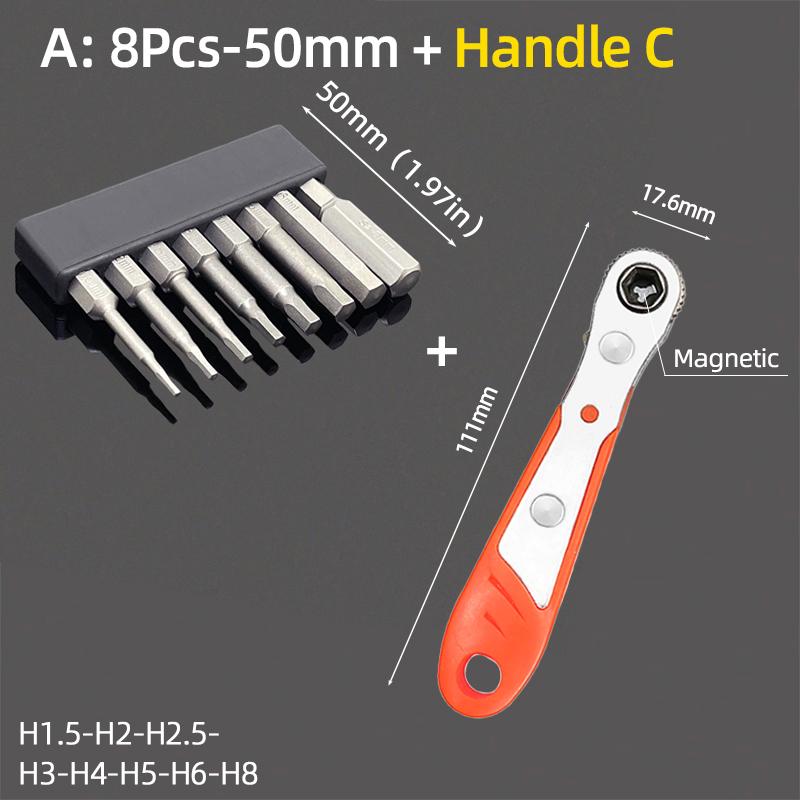 Sechskant Schraubendreher Bit Set Metrisch 50mm Magnetische Spitze 6,35mm Sechskantschaft Schraubendreher Bohrer Ratsche Handwerkzeuge Zubehör