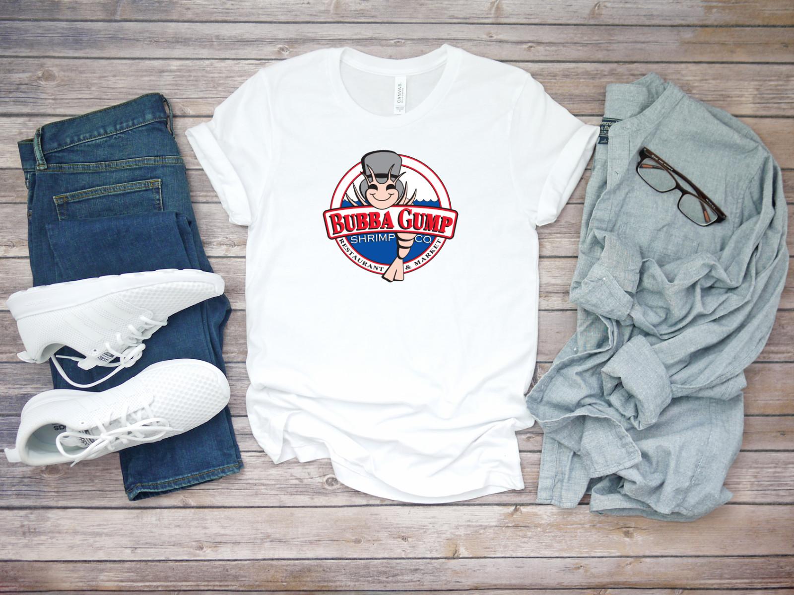 Bubba Gump Shrimp Forest Gump TOM HANKS Short Sleeve White Men T-shirt C033 XXXL