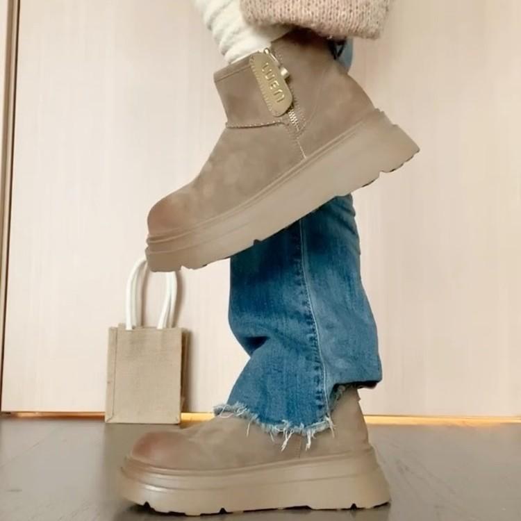 [sheii Su Yinyin] Small ears~ piled thick-soled small short tube wool short boots children's snow boots winter