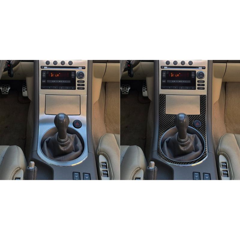 Real Carbon Fiber Car Accessories Center Gear Shift Panel Decorative Trim Cover Soft Sticker For Infiniti G35 V35 CV35 2005-2006