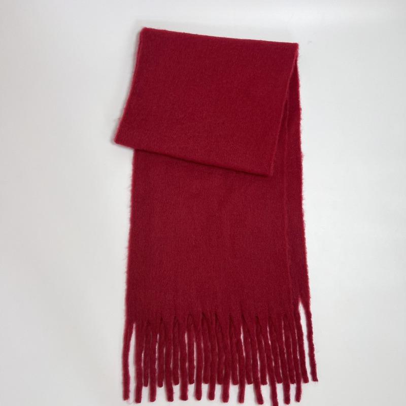 Versatile Mohair Solid Color Scarf Women's Winter Thickening Simple Warmth Enlarged Shawl Scarf