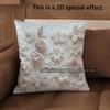 2D Floral 3D-Like Embossed Pattern Throw Pillows Pattern Cushion Cover Suitable For Sofa Bedroom Car Pillow Cover