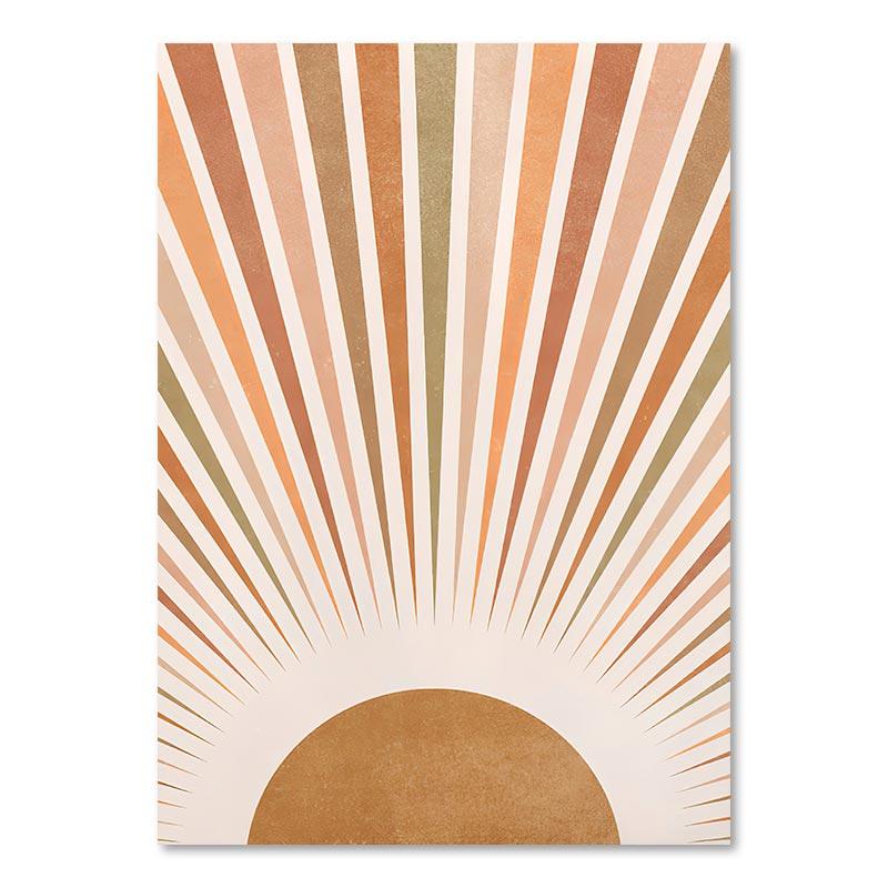 Boho Abstract Leaf Canvas Painting Monstera Rainbow Sun Posters Nordic Living Room Wall Art Pictures Prints For Home Decor