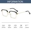 Men Anti-Blue Light Glasses Photochromic Half Frame Eye Protection Glasses Ultra Light Computer Eyeglasses Sunglasses