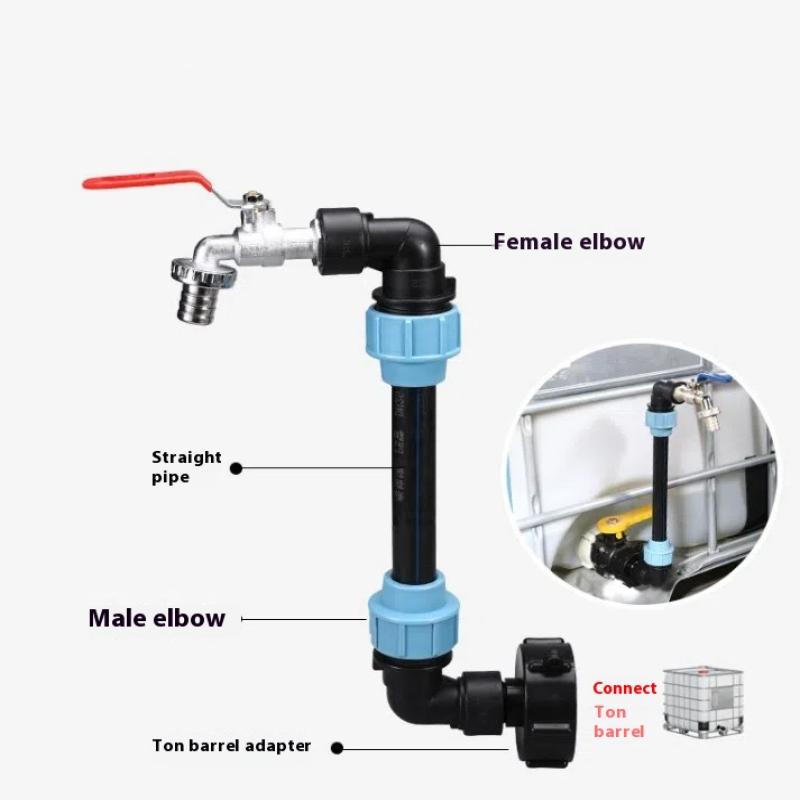3/4 Inch Gooseneck Ibc Tank Adaptor With Outlet Valve Ibc Adapter Connection Kit For Tank Container Rainwater Tank
