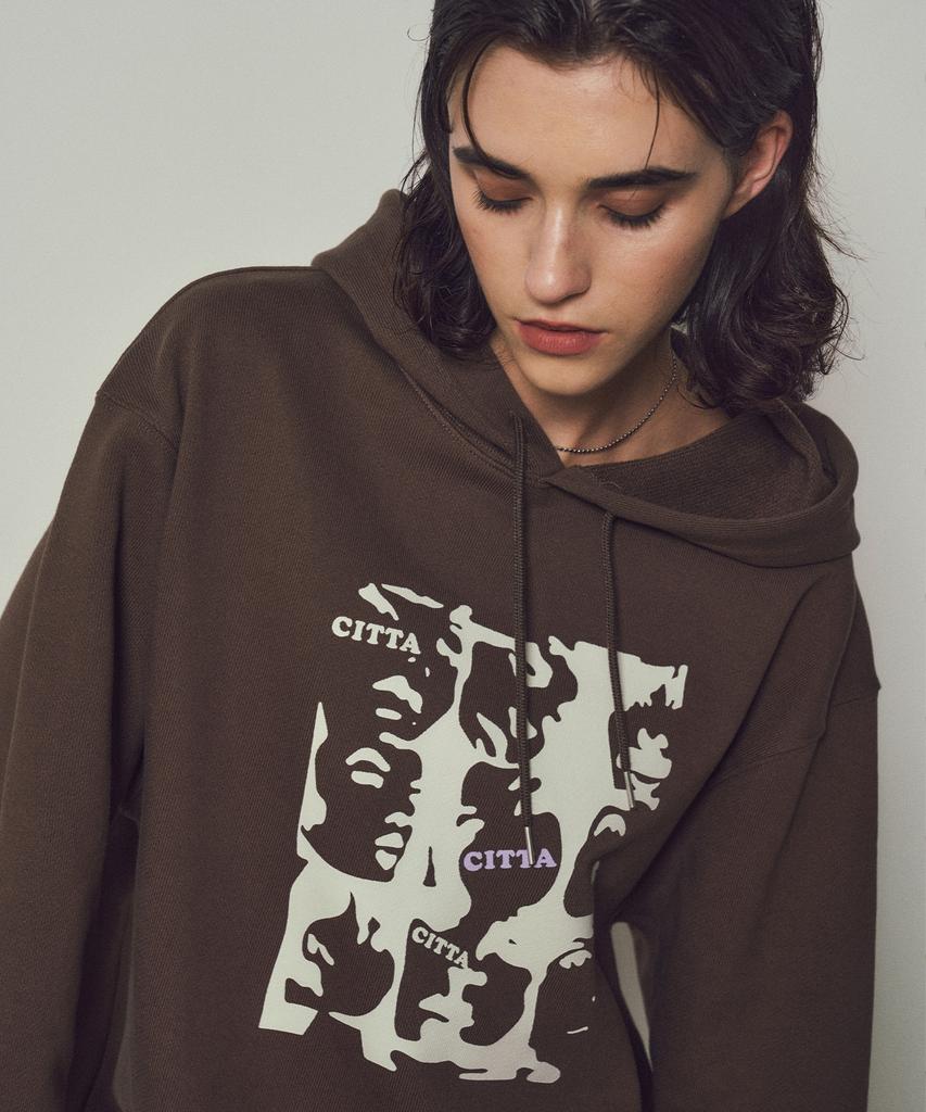 CITTA Face Hoodie_Ctt337 (Brown)