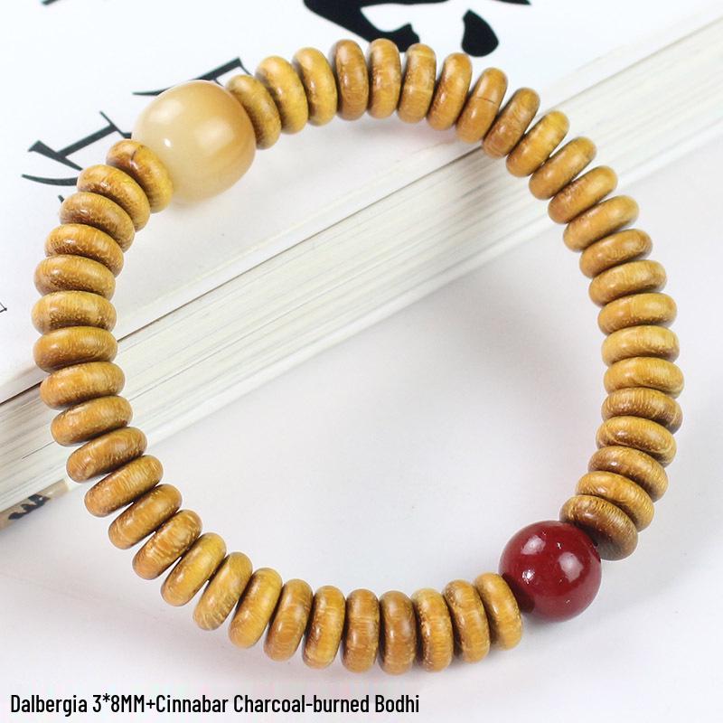 Zhemu 2.0 Gelbes Sandelholz Buddhistisches Perlenarmband (108 Perlen) für Männer und Frauen