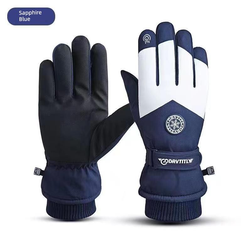 Ski Gloves Waterproof Winter Heattech Couple Snow Mountain Cycling Cold Autumn Outdoor Electric Car Adjustable Thickened Cycling