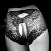 M - XXXL Plus Size Underwear Women Sexy Lace Transparent Panties With Holes For Sex Products Temptation Open Crotch Nightwear