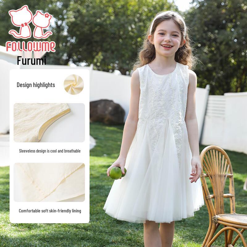 Девочковое летнее платье-принцесса без рукавов 160