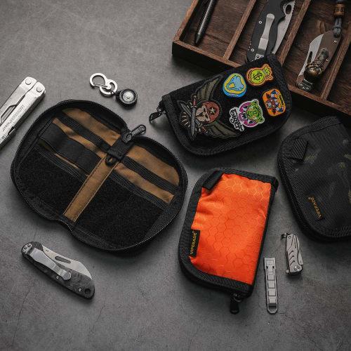 VIPERADE VE20 Small EDC Pouch with Velcro, EDC Pocket Organizer for Men, Small EDC Organizer Pouch with 5 Pockets (Black)