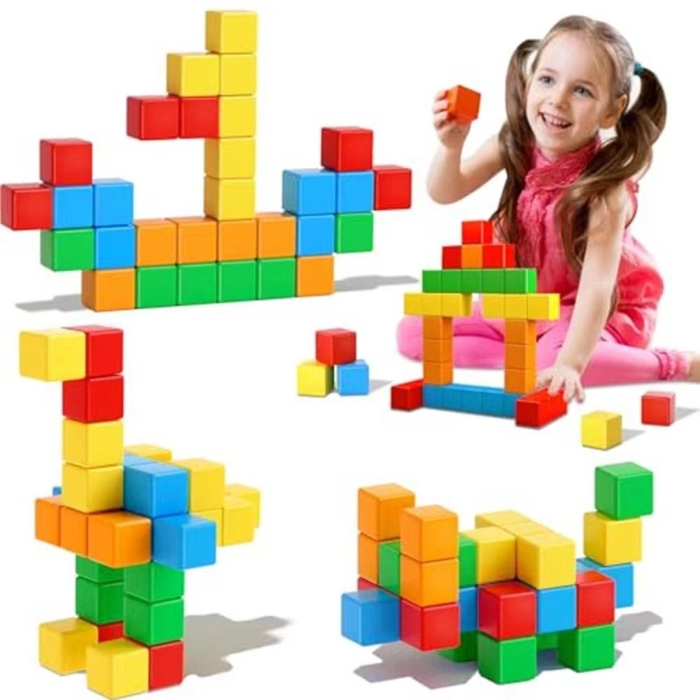 STEM Toy Magnetic Cube Plastic Puzzle Building Blocks Cube Building Toys Magnetic Holiday Gifts