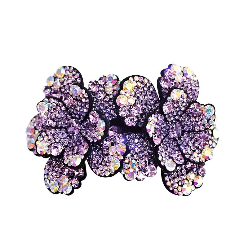 Fashion Rhinestone Flower Hair Clip for Women Korean Style New Headwear Female Top Hair Accessories Mother's Curly Hairpins