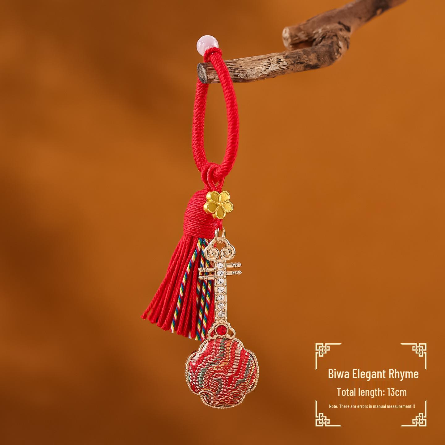 National Style Jade Ruyi Keychain Pendant: Cultural Gift Ornament