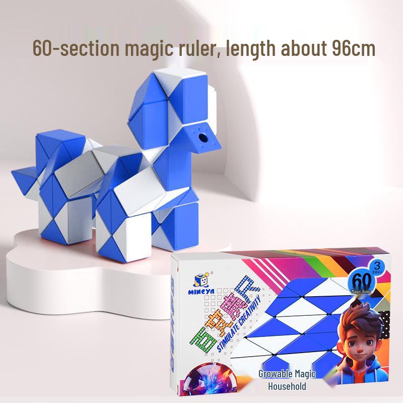 Folding Magic Ruler Set: Colorful Educational Toy for Kids - 24/36/48/60/72 pcs.
