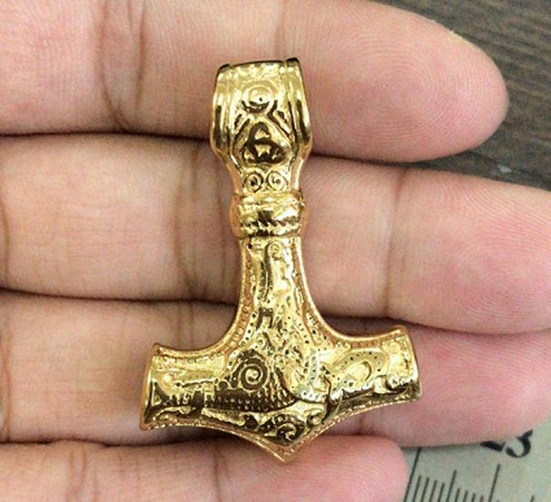 Подвеска-ожерелье из нержавеющей стали с трикветрой и молотом Тора 60 cm