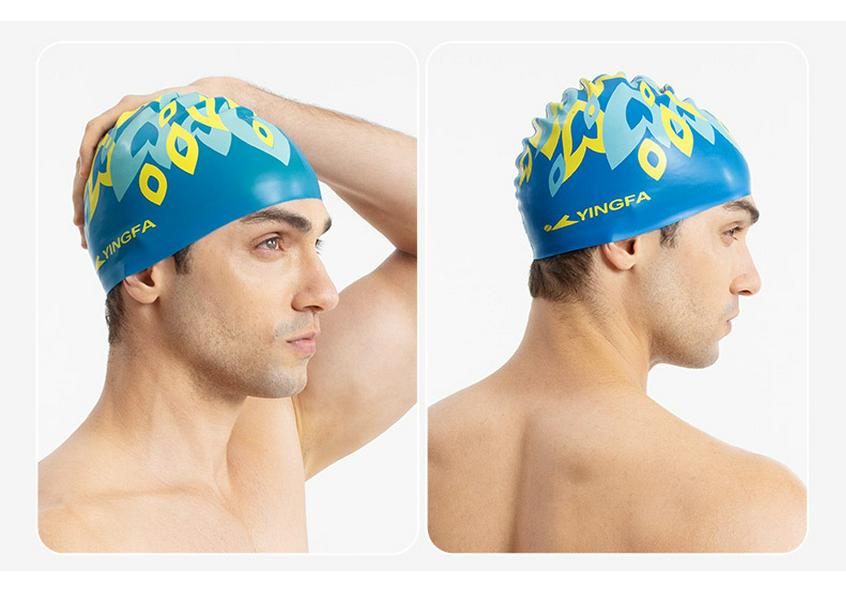 Yingfa Waterproof Silicone Swim Cap for Women and Men – Elastic, Comfortable, Non-Constricting, Hair Protection